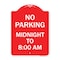 Signmission Designer Series No Parking Midnight to 8:00 Am, Red & White Aluminum Sign, 18" x 24", RW-1824-23707 A-DES-RW-1824-23707 - alternate 1